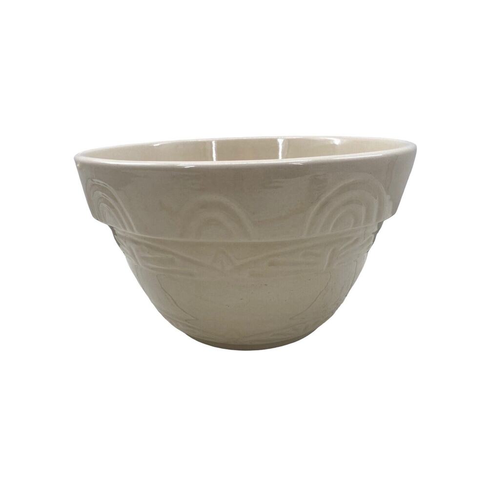 Farmhouse Stoneware Mixing Bowl 10" | Cream Batter Dough Bowl Homestead